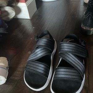 Black adidas strapy sandals